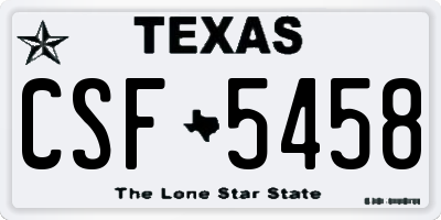 TX license plate CSF5458