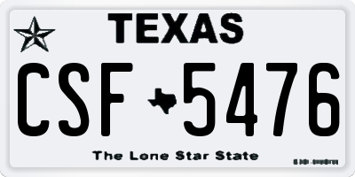 TX license plate CSF5476