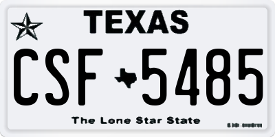 TX license plate CSF5485