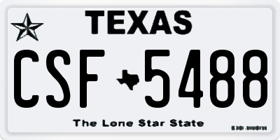 TX license plate CSF5488