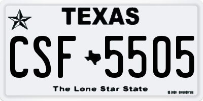 TX license plate CSF5505