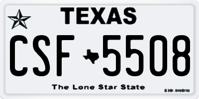 TX license plate CSF5508