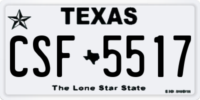 TX license plate CSF5517
