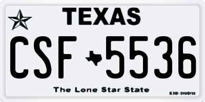 TX license plate CSF5536