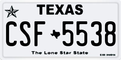 TX license plate CSF5538