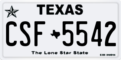 TX license plate CSF5542
