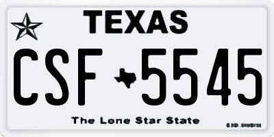 TX license plate CSF5545