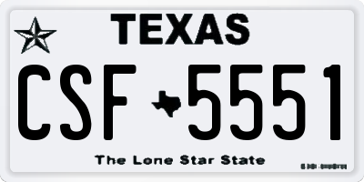 TX license plate CSF5551
