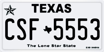 TX license plate CSF5553