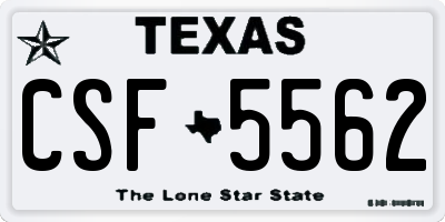 TX license plate CSF5562