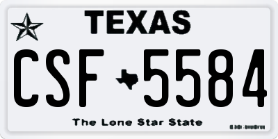 TX license plate CSF5584