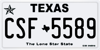 TX license plate CSF5589
