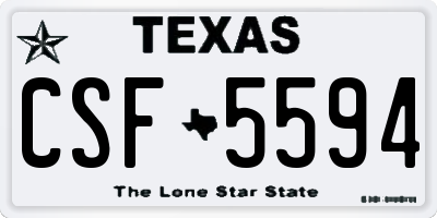 TX license plate CSF5594