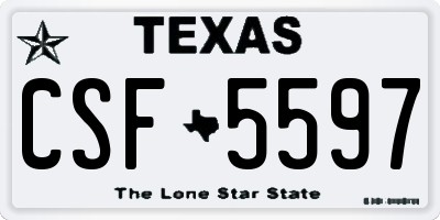 TX license plate CSF5597