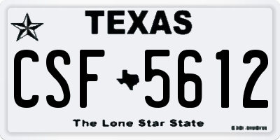 TX license plate CSF5612