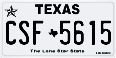 TX license plate CSF5615