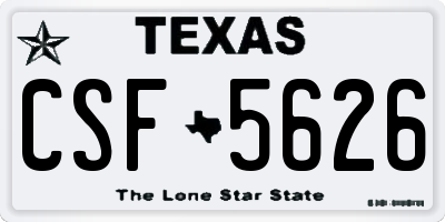 TX license plate CSF5626