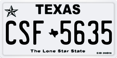TX license plate CSF5635