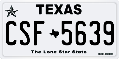 TX license plate CSF5639