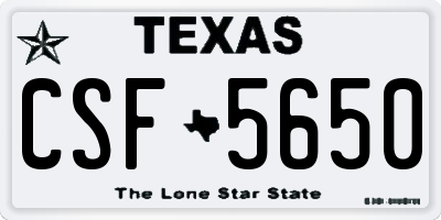 TX license plate CSF5650