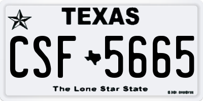 TX license plate CSF5665