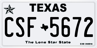 TX license plate CSF5672
