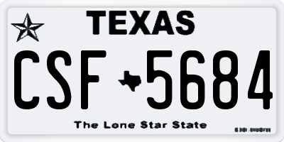 TX license plate CSF5684