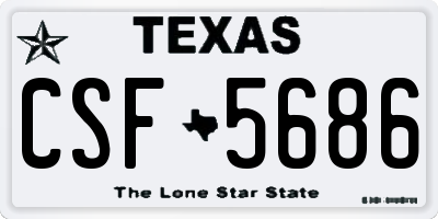TX license plate CSF5686