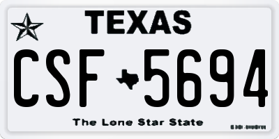 TX license plate CSF5694