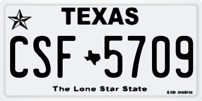 TX license plate CSF5709