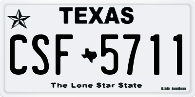 TX license plate CSF5711