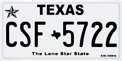 TX license plate CSF5722