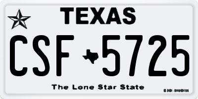 TX license plate CSF5725