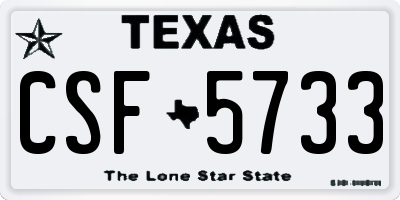 TX license plate CSF5733