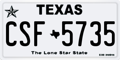 TX license plate CSF5735