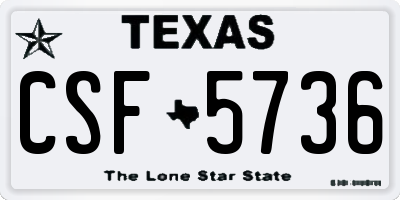 TX license plate CSF5736