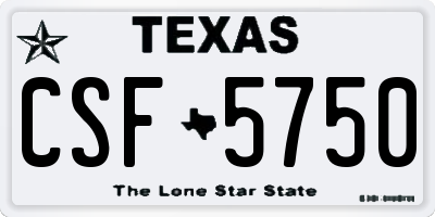 TX license plate CSF5750