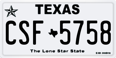 TX license plate CSF5758