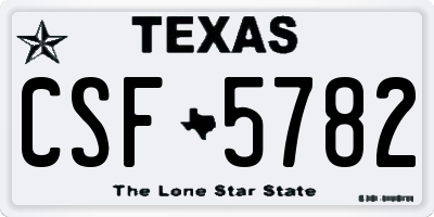 TX license plate CSF5782