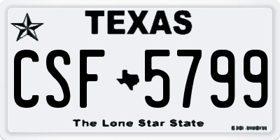TX license plate CSF5799