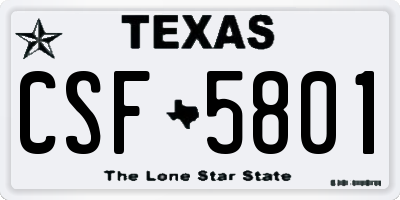 TX license plate CSF5801