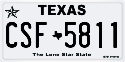 TX license plate CSF5811