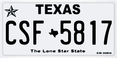 TX license plate CSF5817