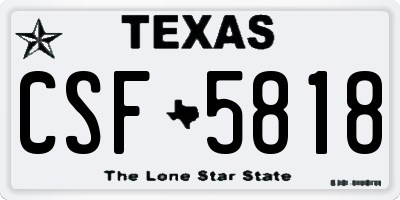 TX license plate CSF5818