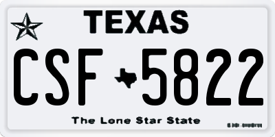 TX license plate CSF5822
