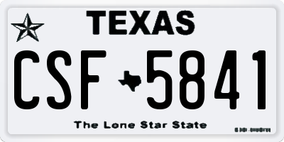 TX license plate CSF5841