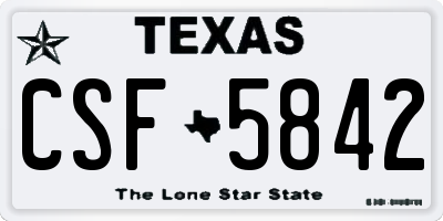 TX license plate CSF5842