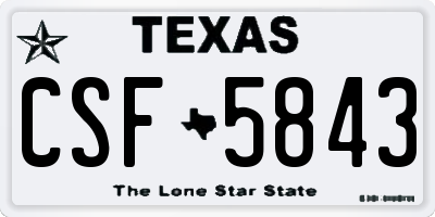 TX license plate CSF5843