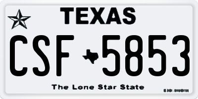 TX license plate CSF5853