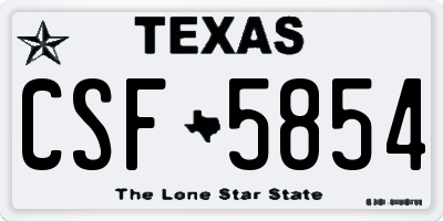 TX license plate CSF5854